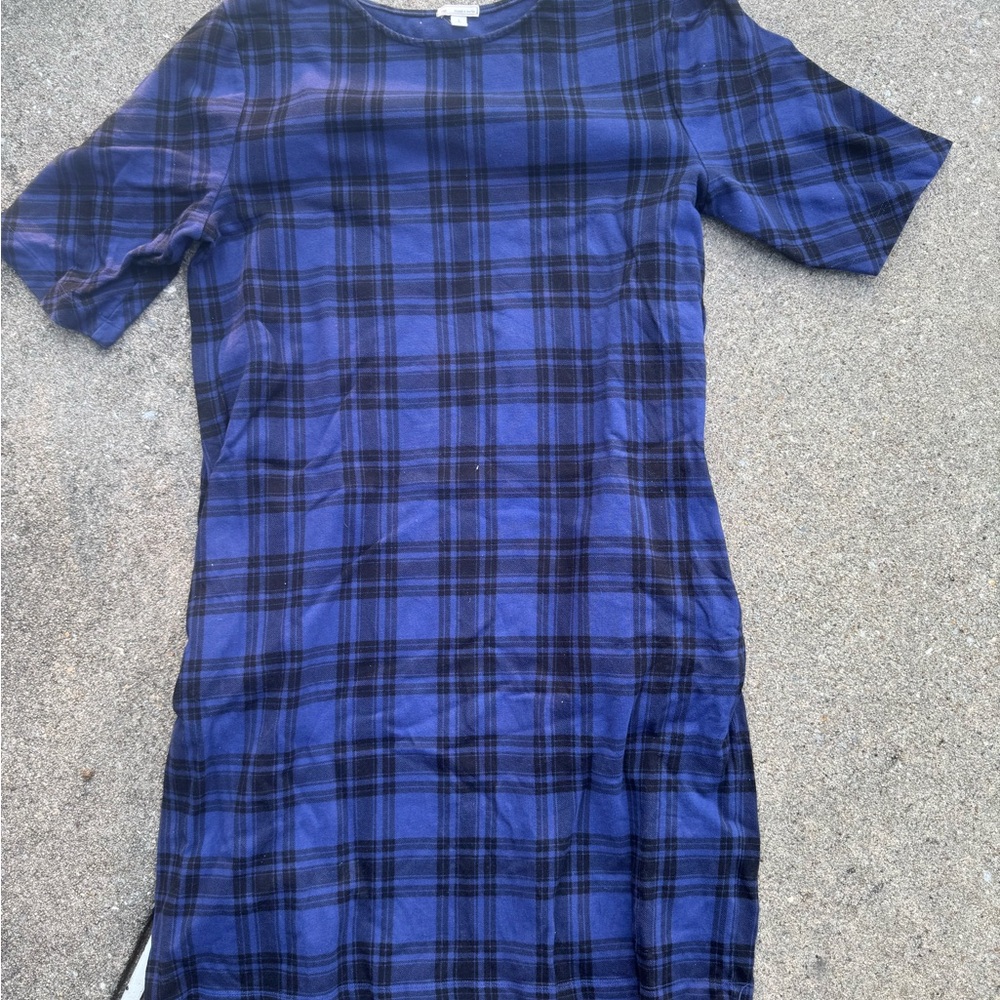 GAP Blue and Black Casual round neck Midi Dress. With pockets - Picture 1 of 4